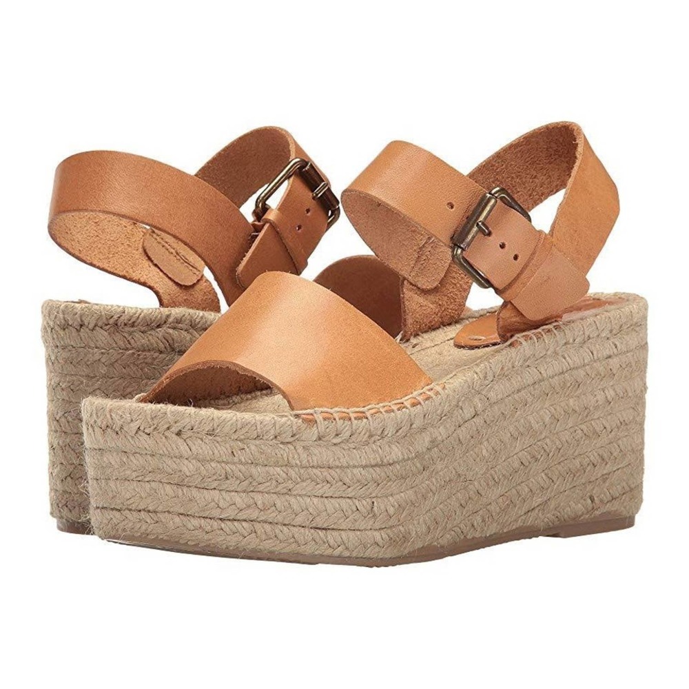 NEW Soludos Brown Minorca Platform Leather Espadrille 11
